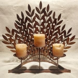 Wrought Iron Three Light Candelabra